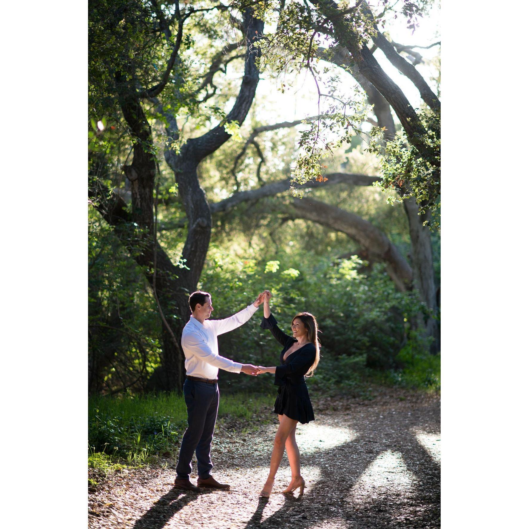 Having a blast at our engagement shoot.