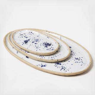 Spatter Painted Oval Platter