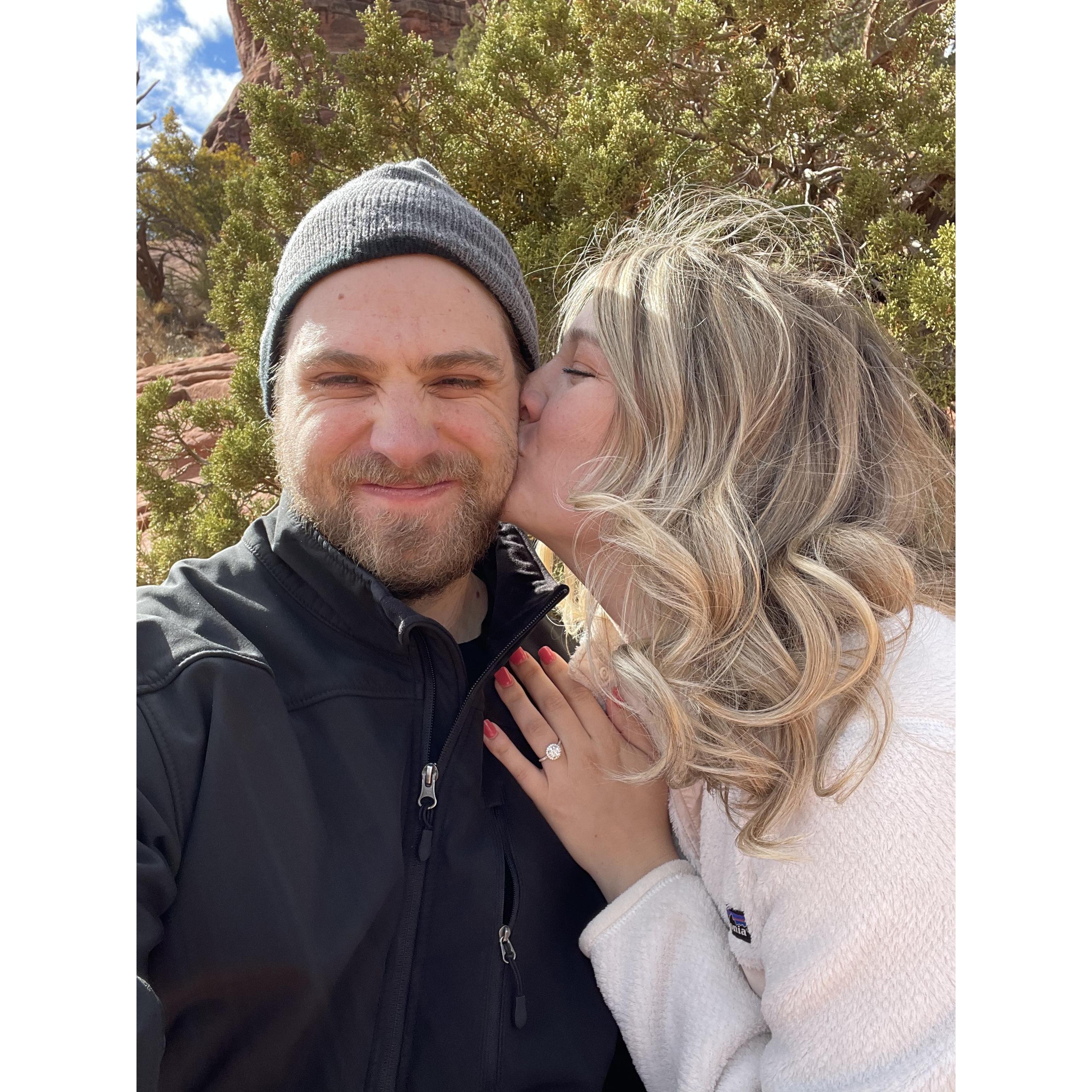 Hiking Cathedral Rock in Sedona when Joe proposed!