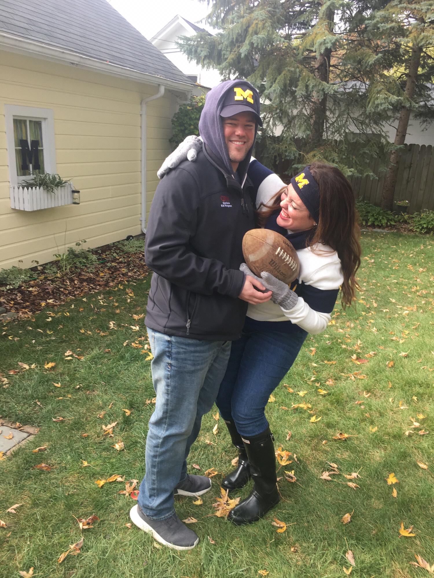 Catching a Michigan game in Ann Arbor, MI, in October 2017.