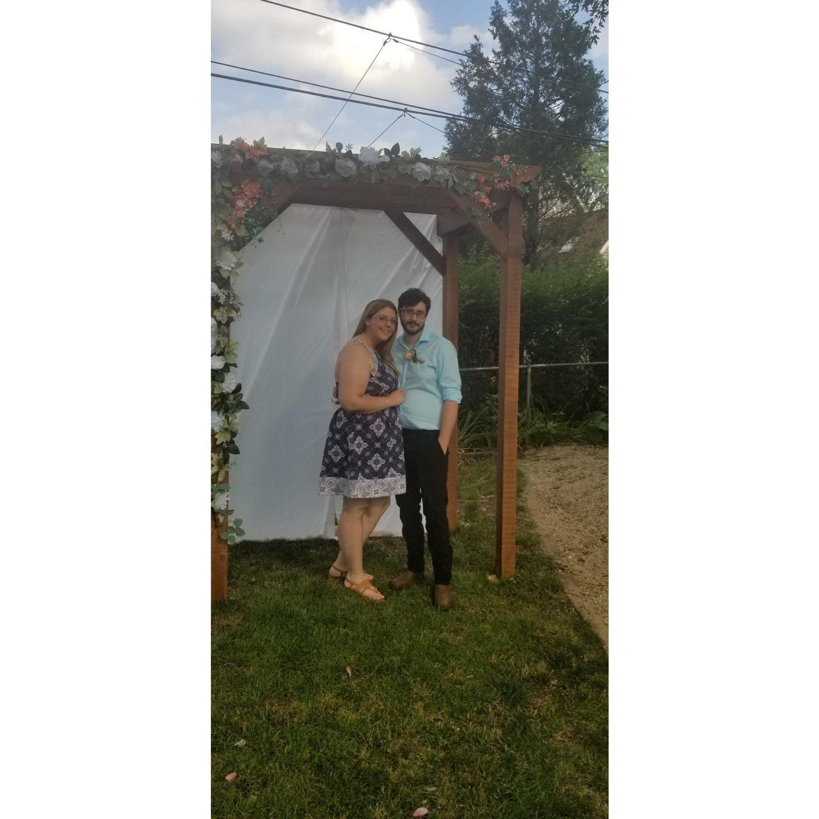 Our first picture together. Almost 6 months into dating