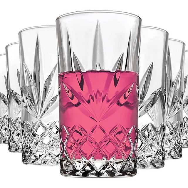 Godinger Highball Glasses, Tall Drinking Glasses for Water, Juice, Cocktails, Crystal Glass Tall Drinking Glass - Set of 8