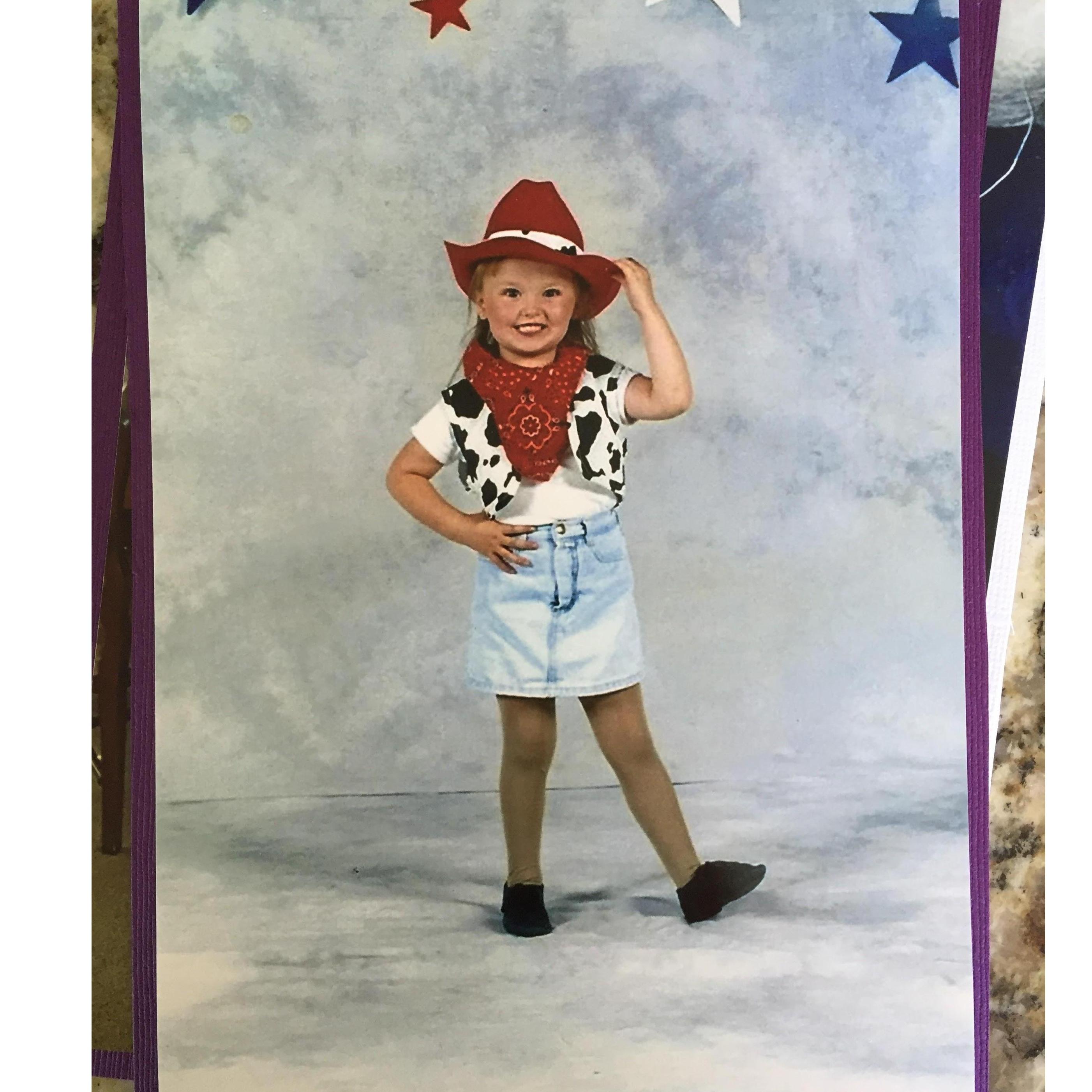 Mallory dressed as a cowgirl when she danced at the age of 5.