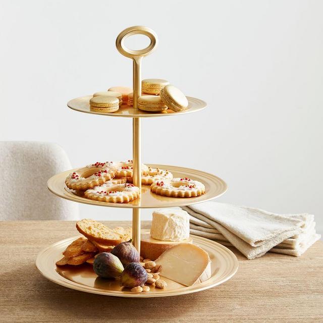 Champagne Gold Three Tiered Stand