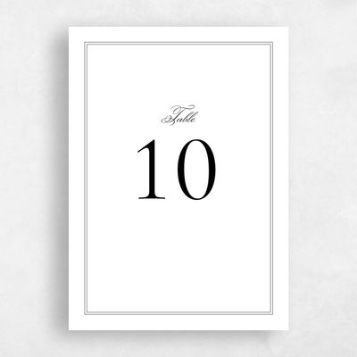 White Wedding Table Number - Wyncote