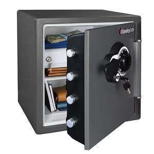 SentrySafe Fireproof/Waterproof Safe with Combination and Key Lock, 1.23 cu. ft. (SFW123DEB) | Staples