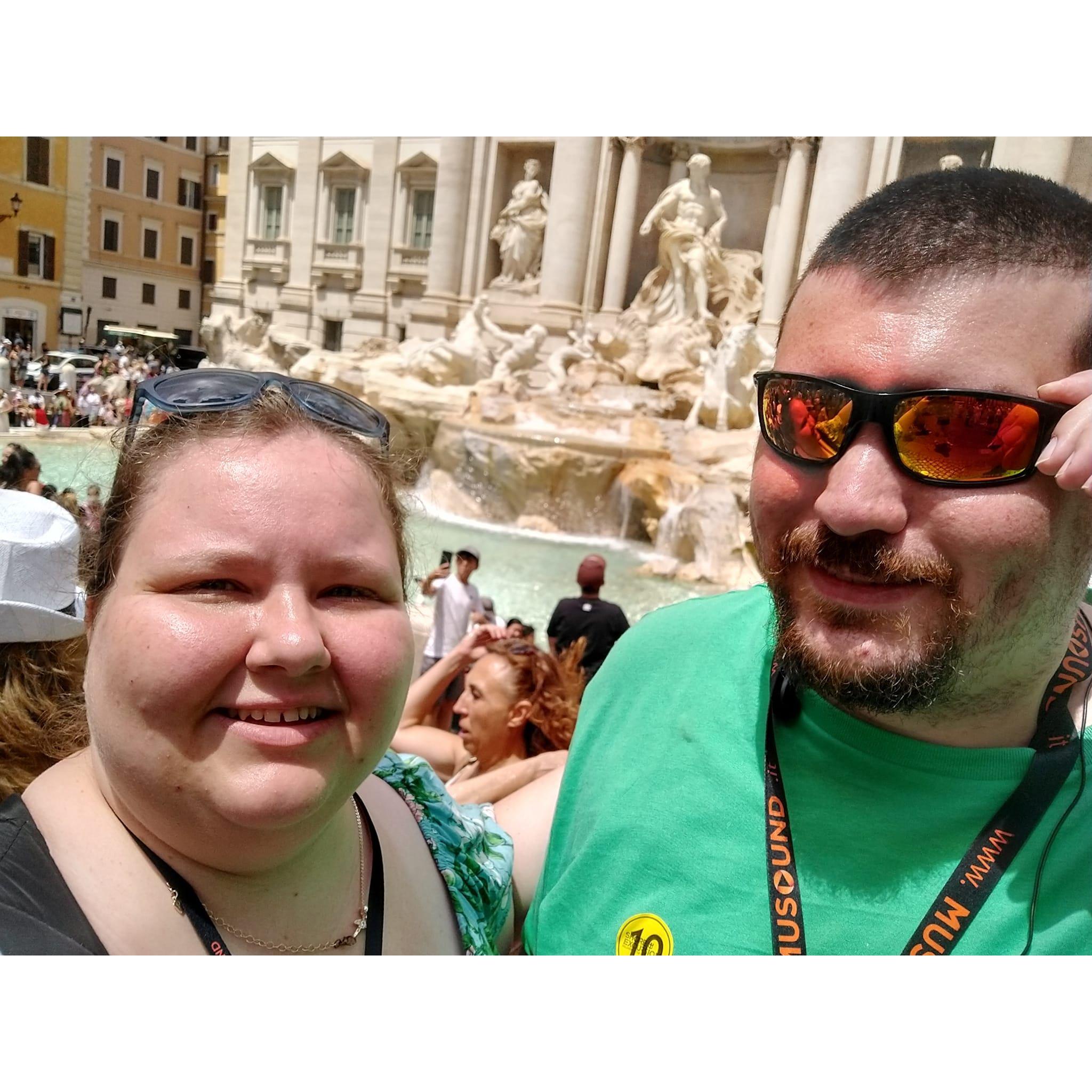 Us at the Trevi fountain.