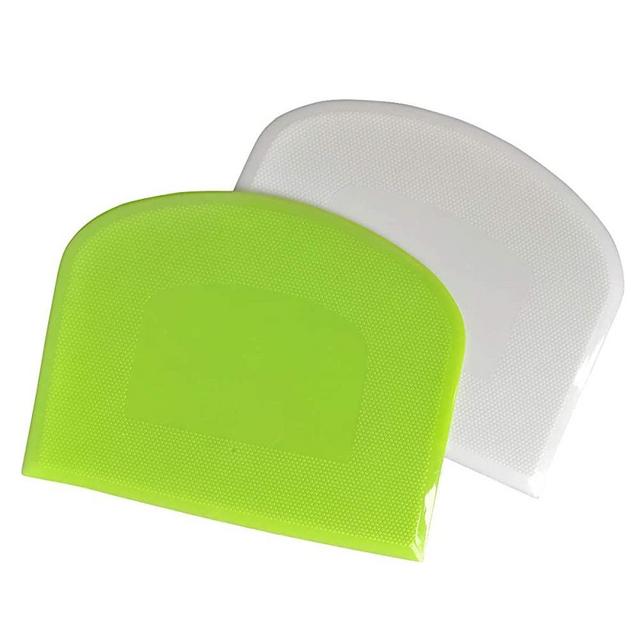 Dough Bowl Spatula & Bench Scraper,Multipurpose Kitchen Tool,Set of 2 Pieces - White,Green
