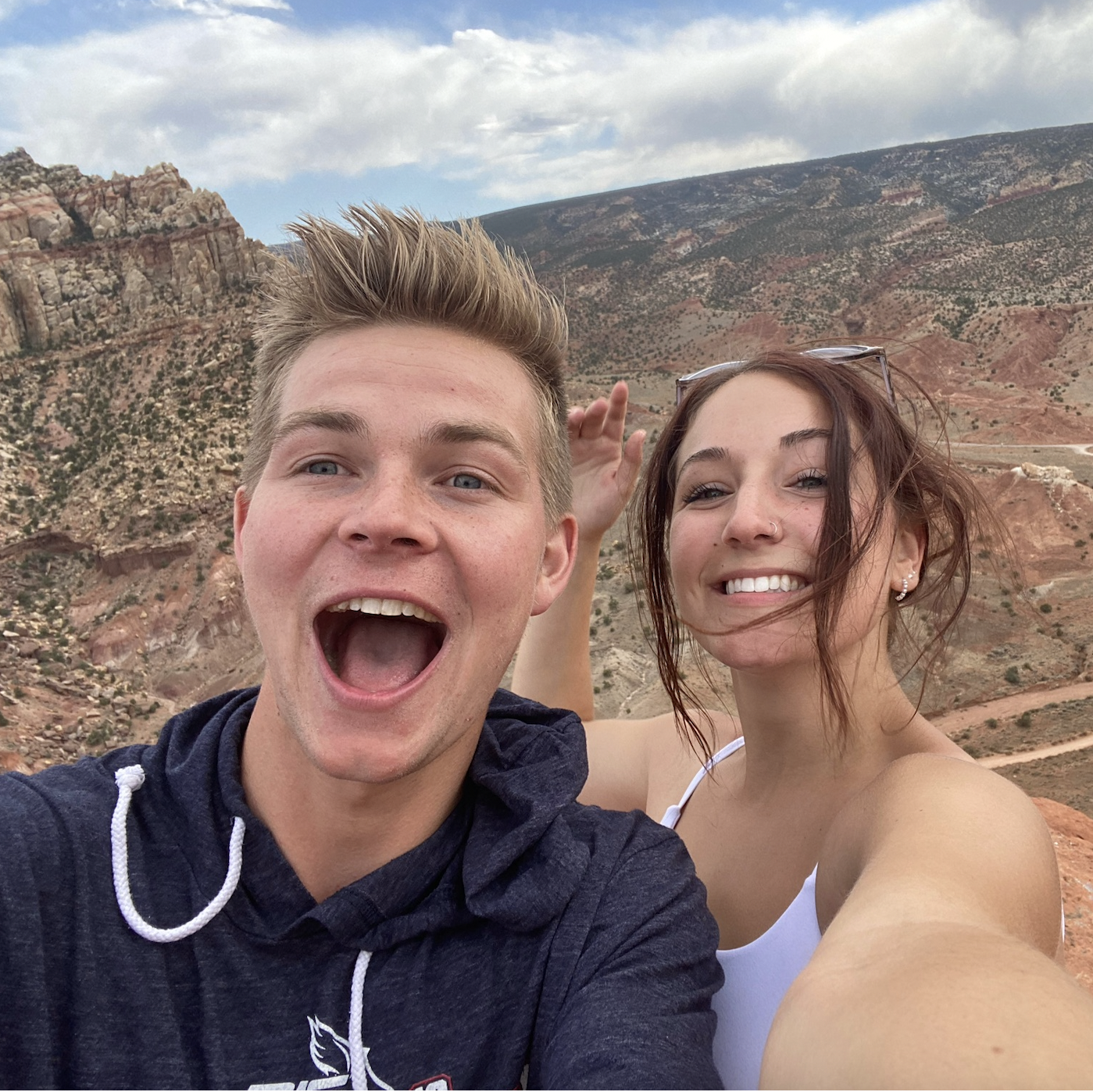 Windy hike in Capitol Reef National Park
