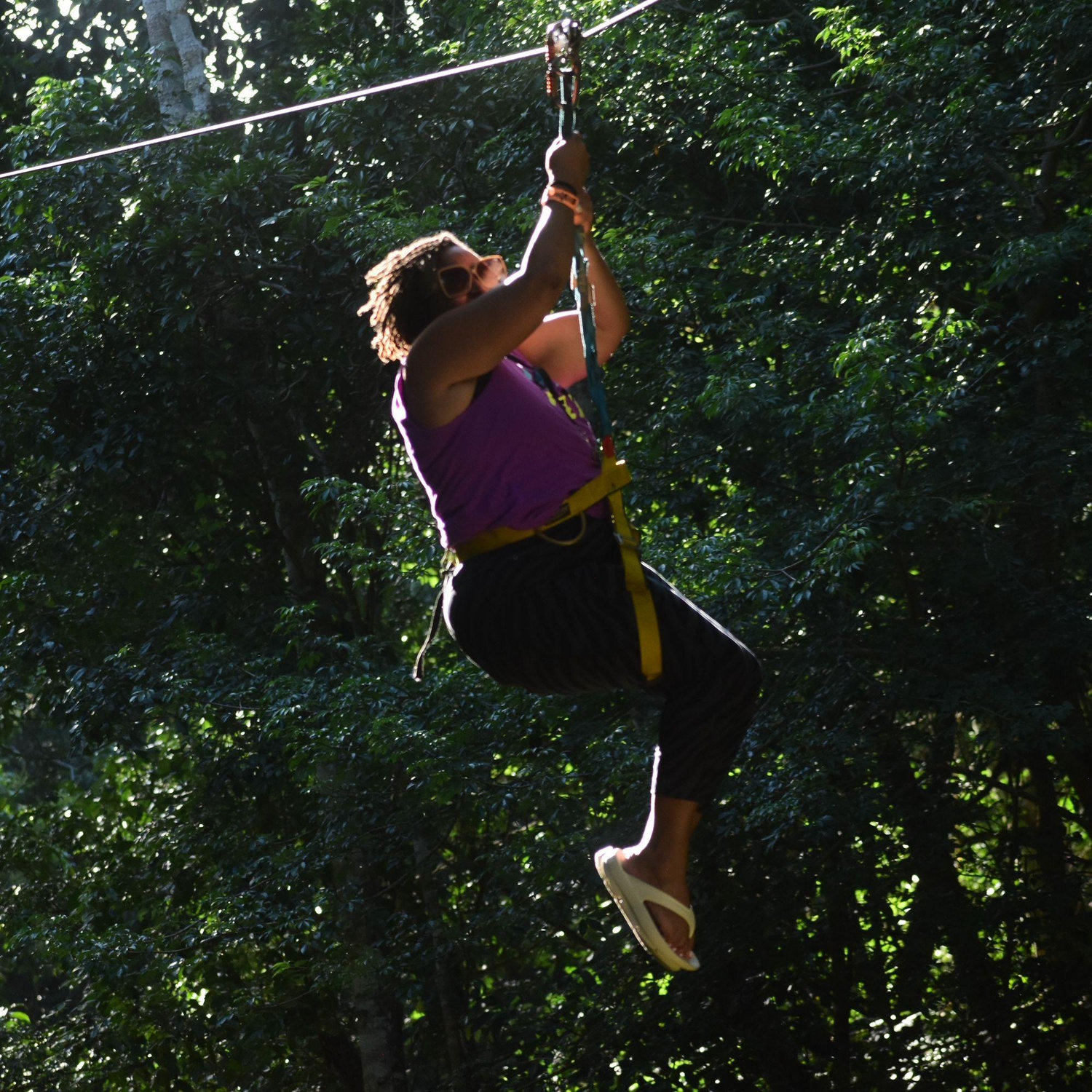 Lamont convinced me to go ziplining.