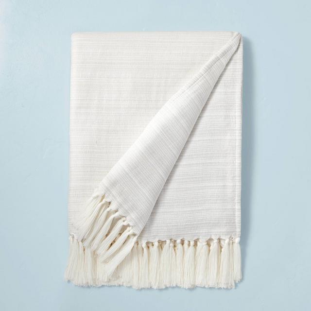 Faded Pin Stripe Gauze-Woven Throw Blanket Twilight Taupe - Hearth & Hand™ with Magnolia