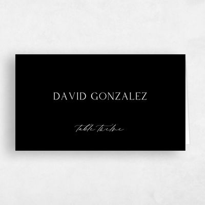 Black Wedding Place Card - Altair