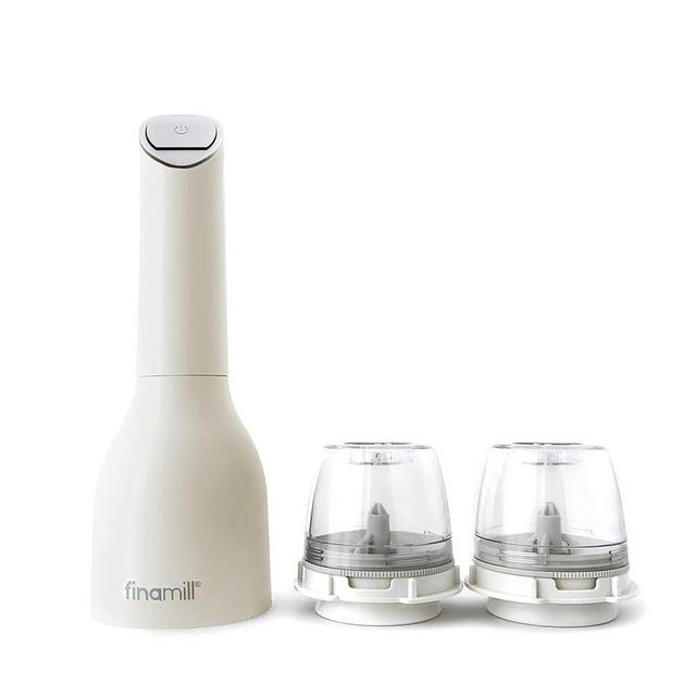 FinaMill's Award-Winning Battery-Operated Pepper Mill & Spice Grinder - Adjustable Coarseness, Ceramic Grinding Elements, LED Light, 2 Quick-Change ProPlus Pods - Perfect for Home Cooking & Gifting