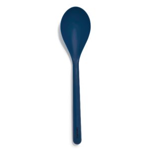 GreenPan Silicone Solid Spoon, Mixing Stirring Serving, Cooking Kitchen Utensil, Flexible Rubber Nonstick Cookware, Rigid Steel Core, Heat-Resistant, Anti-Slip Handle, BPA-Free, Dishwasher Safe, Blue