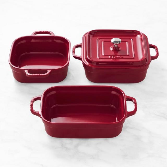 Staub Ceramic Stoneware 4-Piece Set, Cranberry
