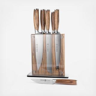 Zebra Wood 7-Piece Knife Block Set