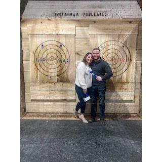 Rachel’s first time axe throwing! We dominated!