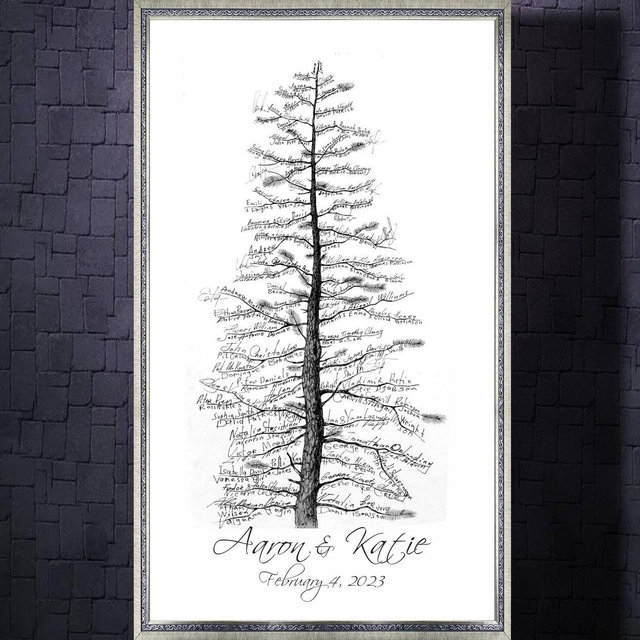 Wedding GUEST BOOK Alternative Tree Alternative Guest Book Signature PINE Guest Book Custom Wedding Guest Book Tree For Wedding Rustic