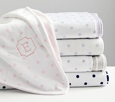 Dot & Stripe Chamois Baby Blanket
