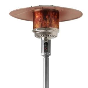 Amazon Basics 46,000 BTU Outdoor Propane Patio Heater with Wheels, Commercial & Residential, Slate Gray, with water tank, 32.1 x 32.1 x 91.3 inches (LxWxH)