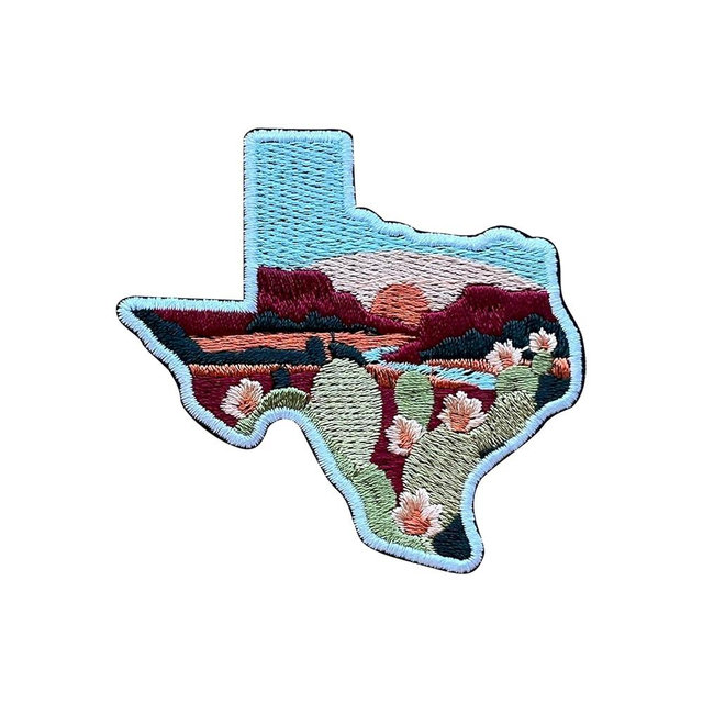 LEMEPINZ Texas Map Natural 3 Inches Embroidery Patch, Desert Iron On/Sew On Travel Embroidered Applique Patch, Travel Patches, Fabric Patches for Clothes Backpacks Hats, Traveler DIY Accessories Gifts
