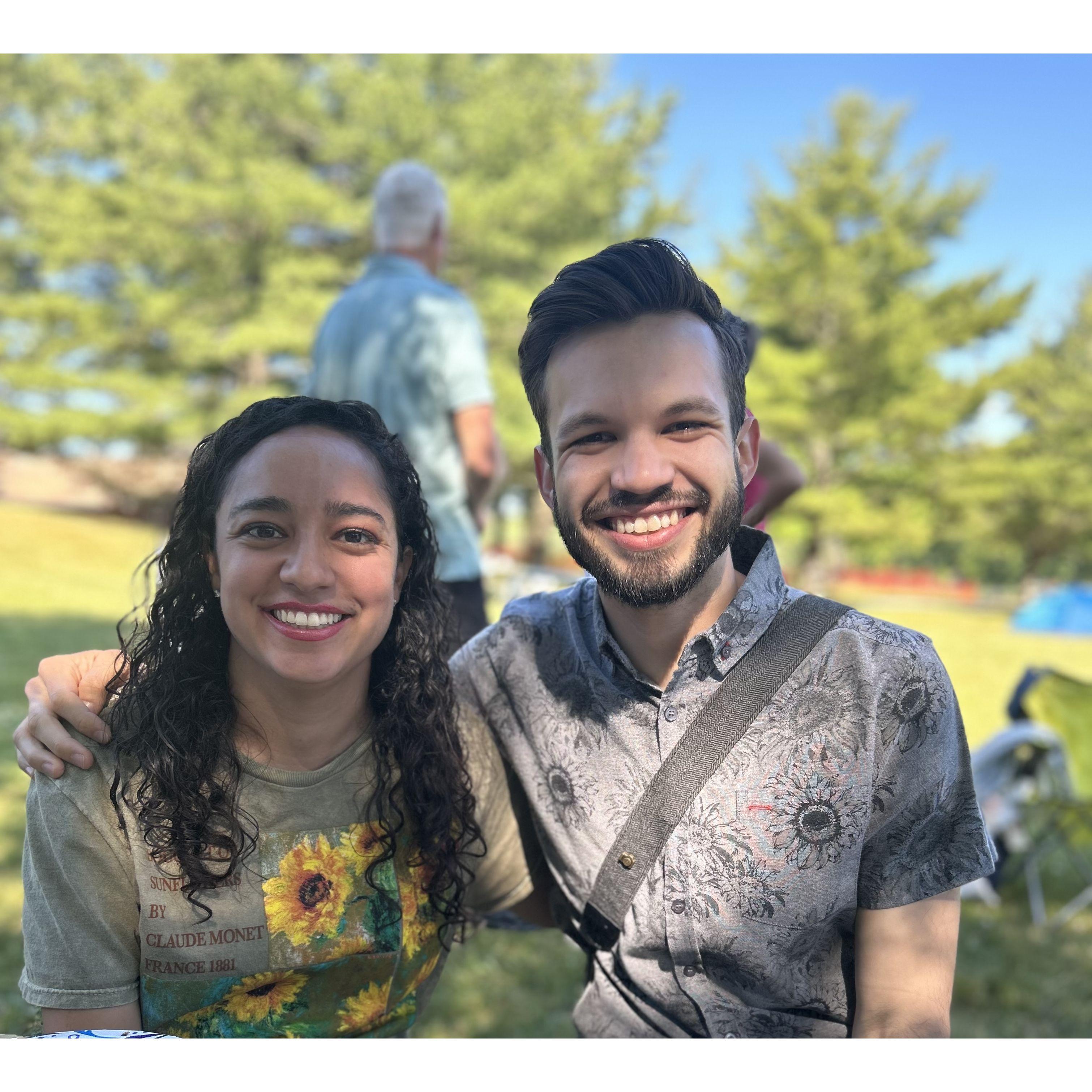 We told Alexis' congregation and friends we were dating
