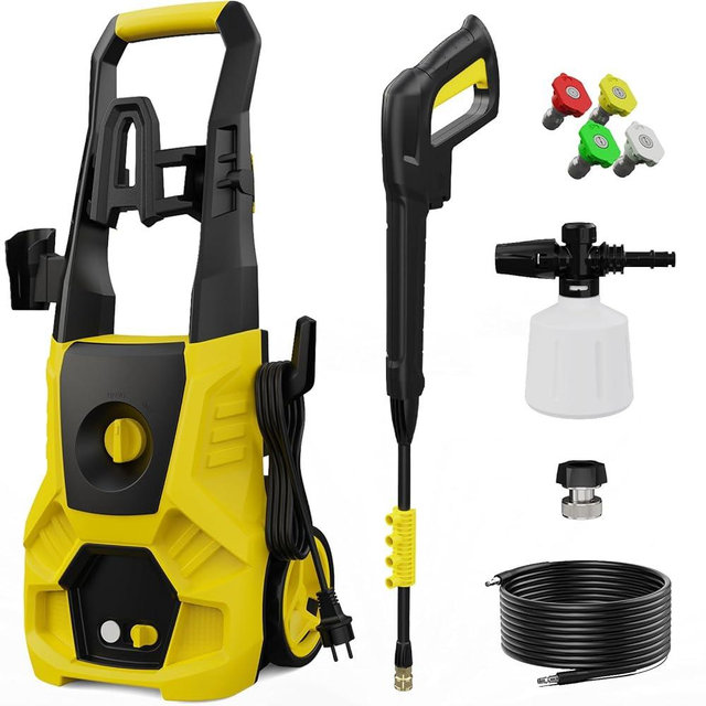 Electric Pressure Washer 5000 PSI 3.0 GPM High Power Washer with 4 Nozzles, 35FT Power Cord, Cleaning Machine with Foam Cannon for Cars Fences Driveways Patios Home Cleaning