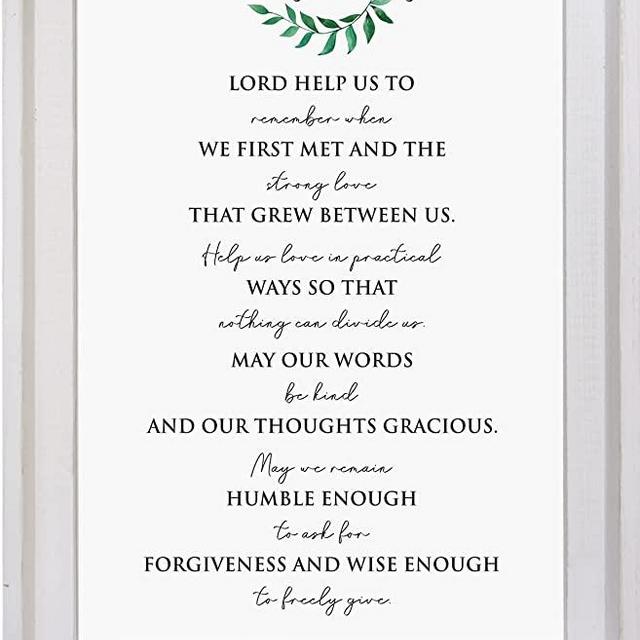 Beautiful Marriage Prayer and Bible Quote Picture - Unique Anniversary, Bridal Shower or Wedding Gift For the Bride and Groom - The Perfect Heart Warming Wall Decoration for Any Newlywed Home