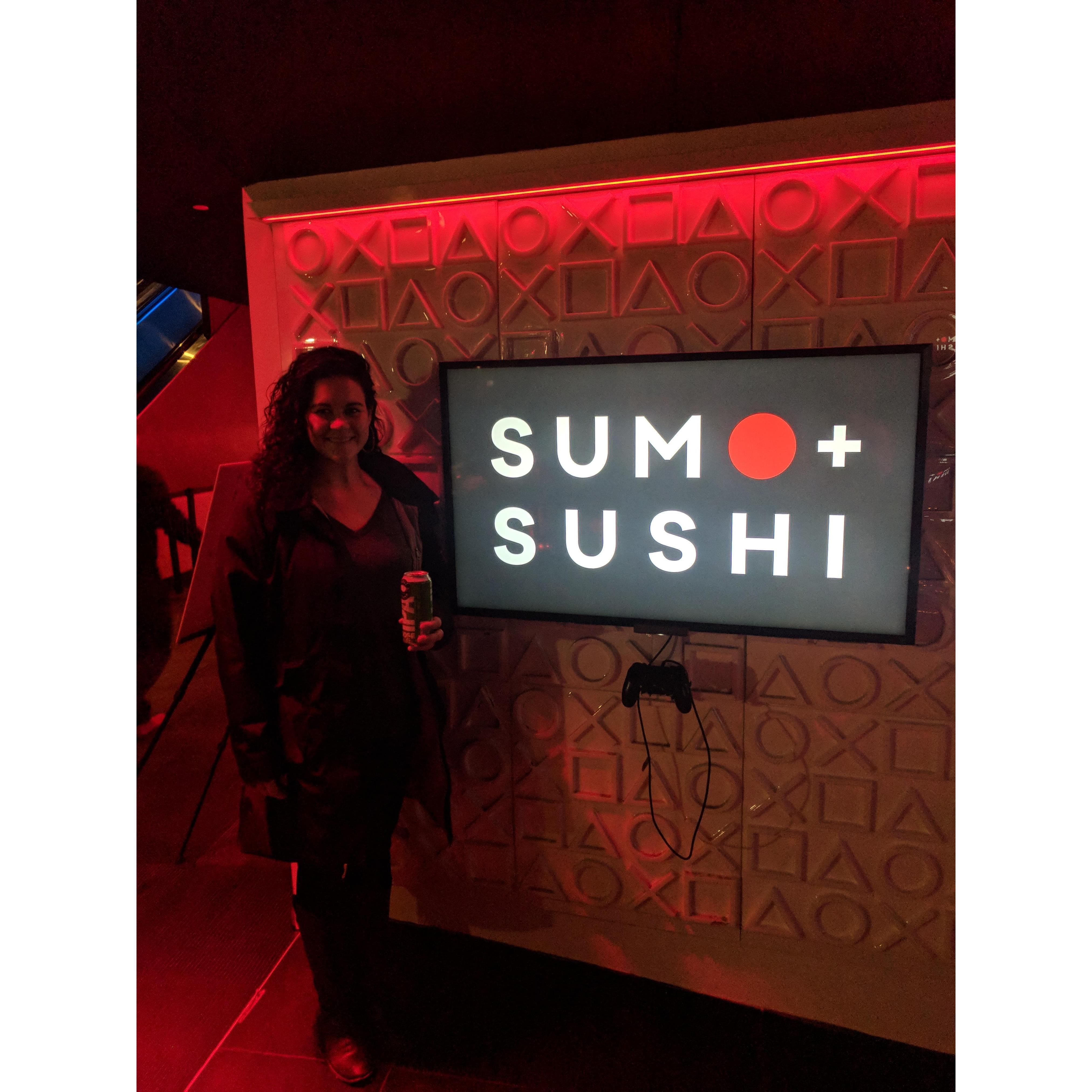 Surprise Date! Sumo and Sushi in NYC. Legitimately a traveling sumo exhibition.