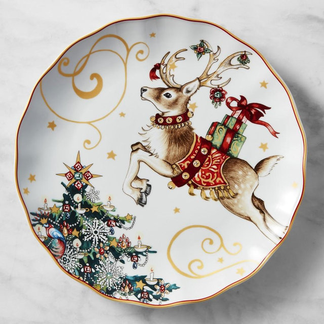 Twas the Night Dinner Plates, Set of 4, Reindeer