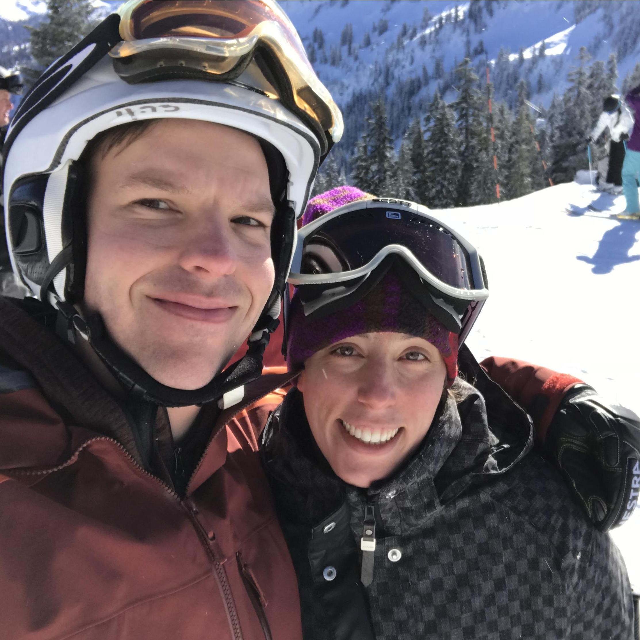 Us getting out to the mountains to ski.