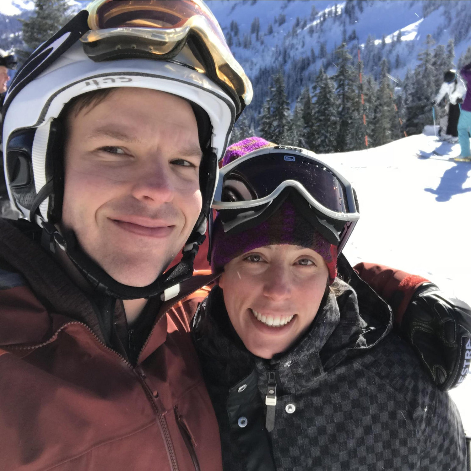 Us getting out to the mountains to ski.