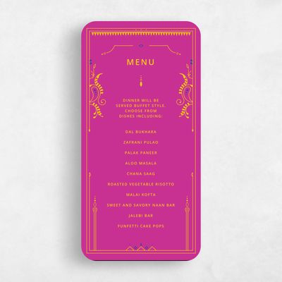 Pink Rounded Wedding Menu - Sona