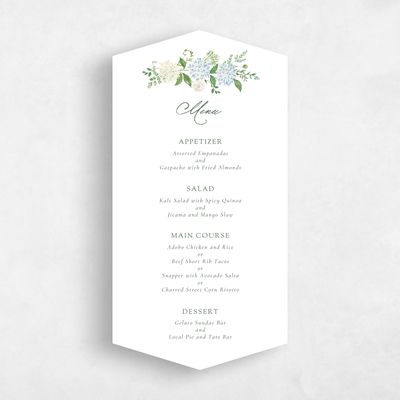 White Diamond Wedding Menu - Speranza