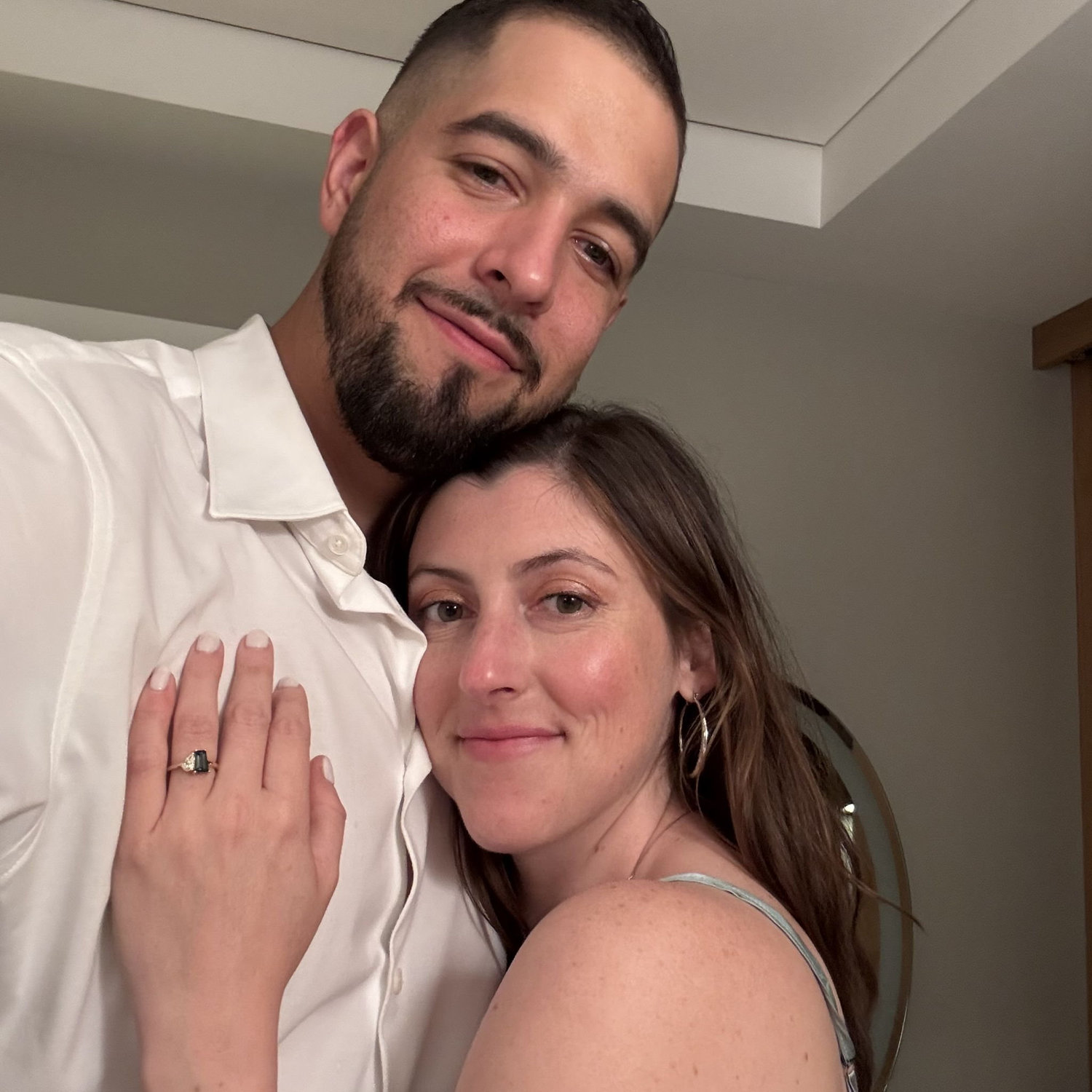 Right after our engagement (and a few glasses of prosecco)