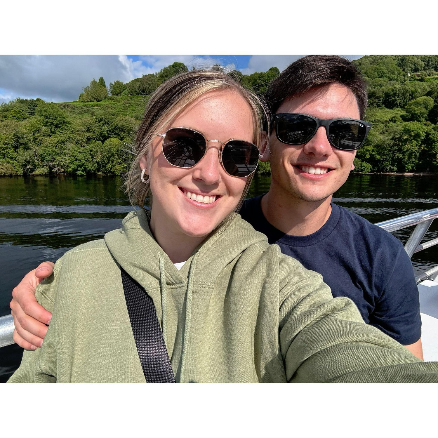 On a boat trip where we saw the loch ness monster. Nessie is real & you cant change our minds.