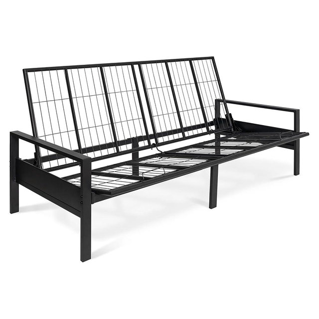 Milliard Metal Futon Frame – Full Size Futon Frame, Convertible Sofa Bed, Sleek Black Low-Profile Design, Space-Saving, Durable & Easy Assembly - Perfect for Modern Living, Apartments & Guest Rooms