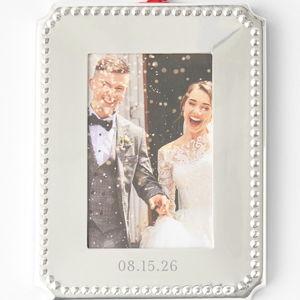 Silver Beaded Photo Frame Ornament