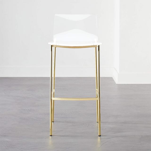 Chiaro Clear Bar Stool Gold
