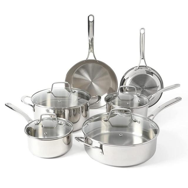 Martha Stewart Castelle 10 Piece Stainless Steel Cookware Set