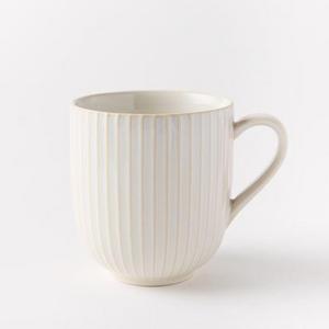 Textured Mugs (Set of 4) - White (Lines)