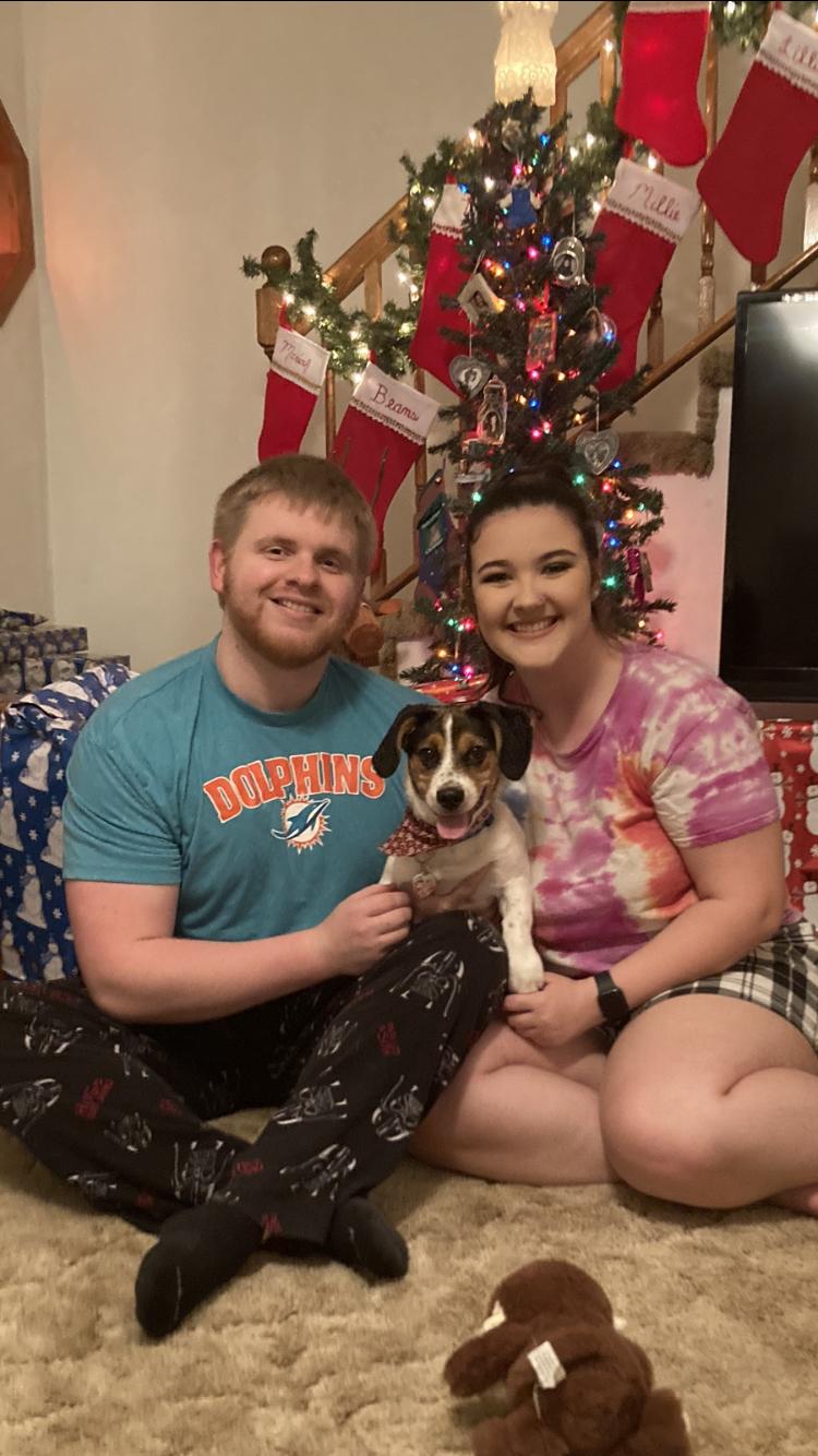 Our first Christmas with Beans (2020).