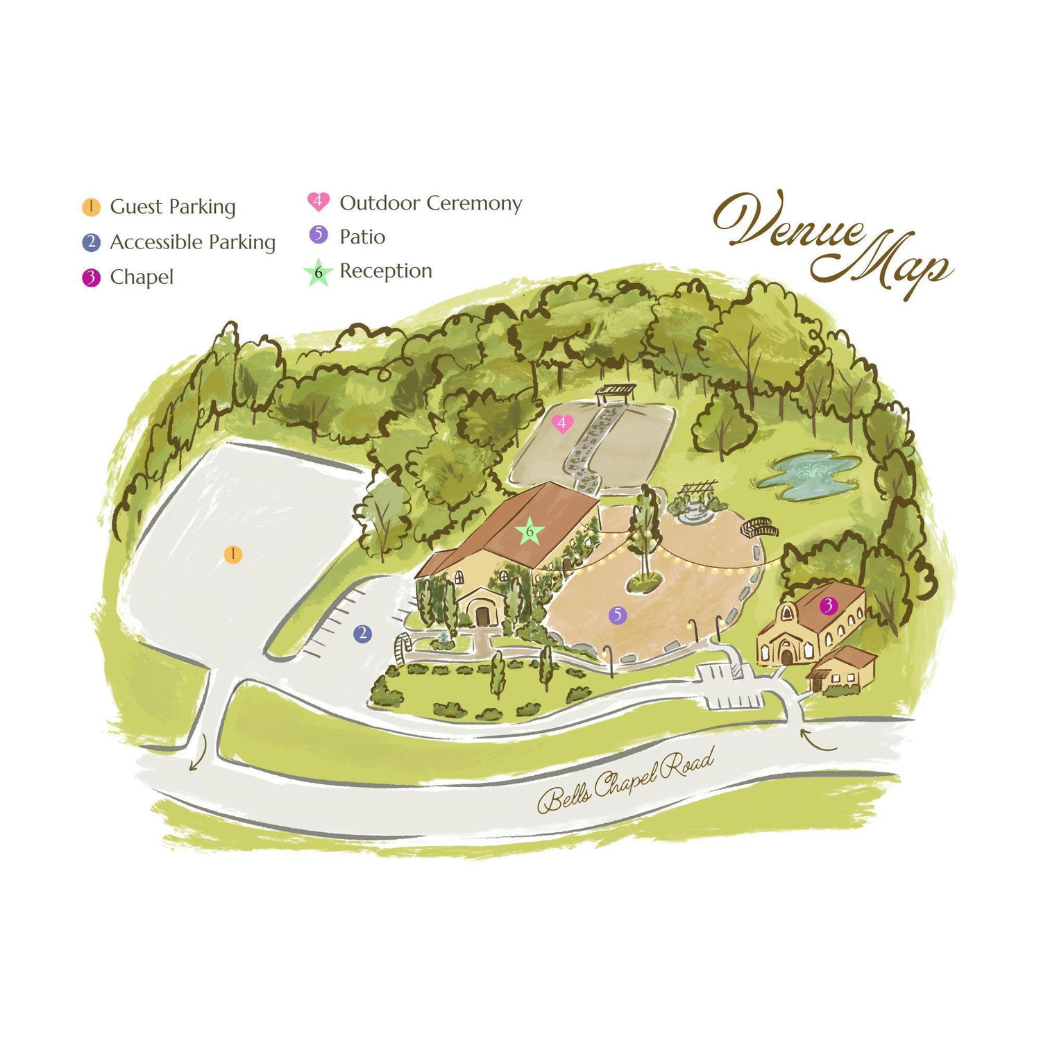 Our ceremony will be taking place in the "patio" area, and our reception right nextdoor in the "reception" building!