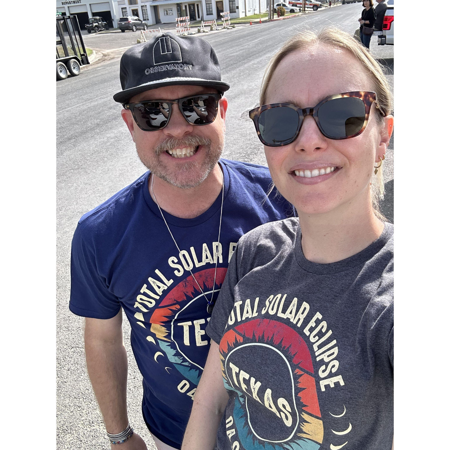 Matching shirts for the eclipse over TX (thanks Dad)