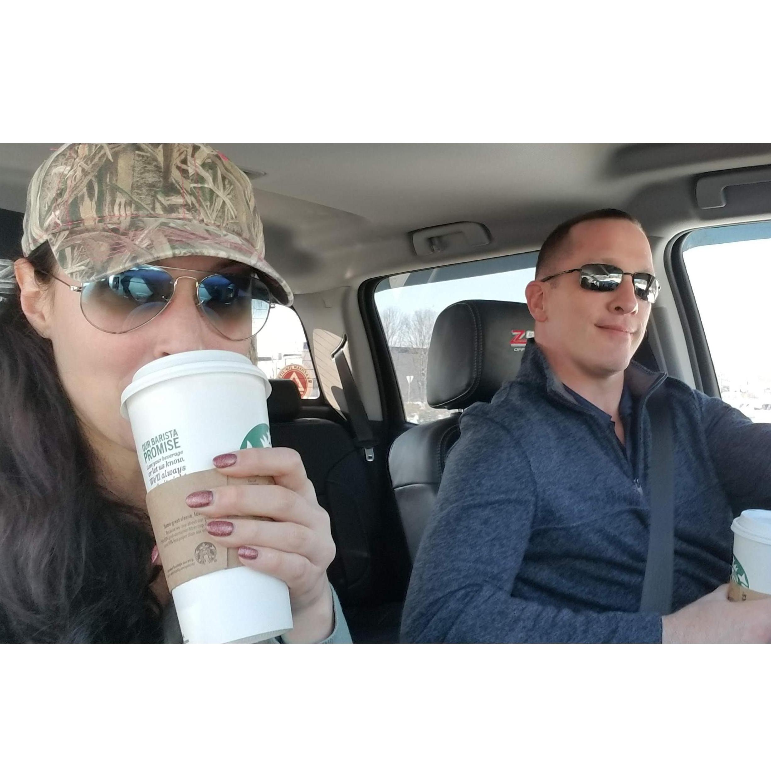 John and I loved drinking before work coffee when we were first dating.