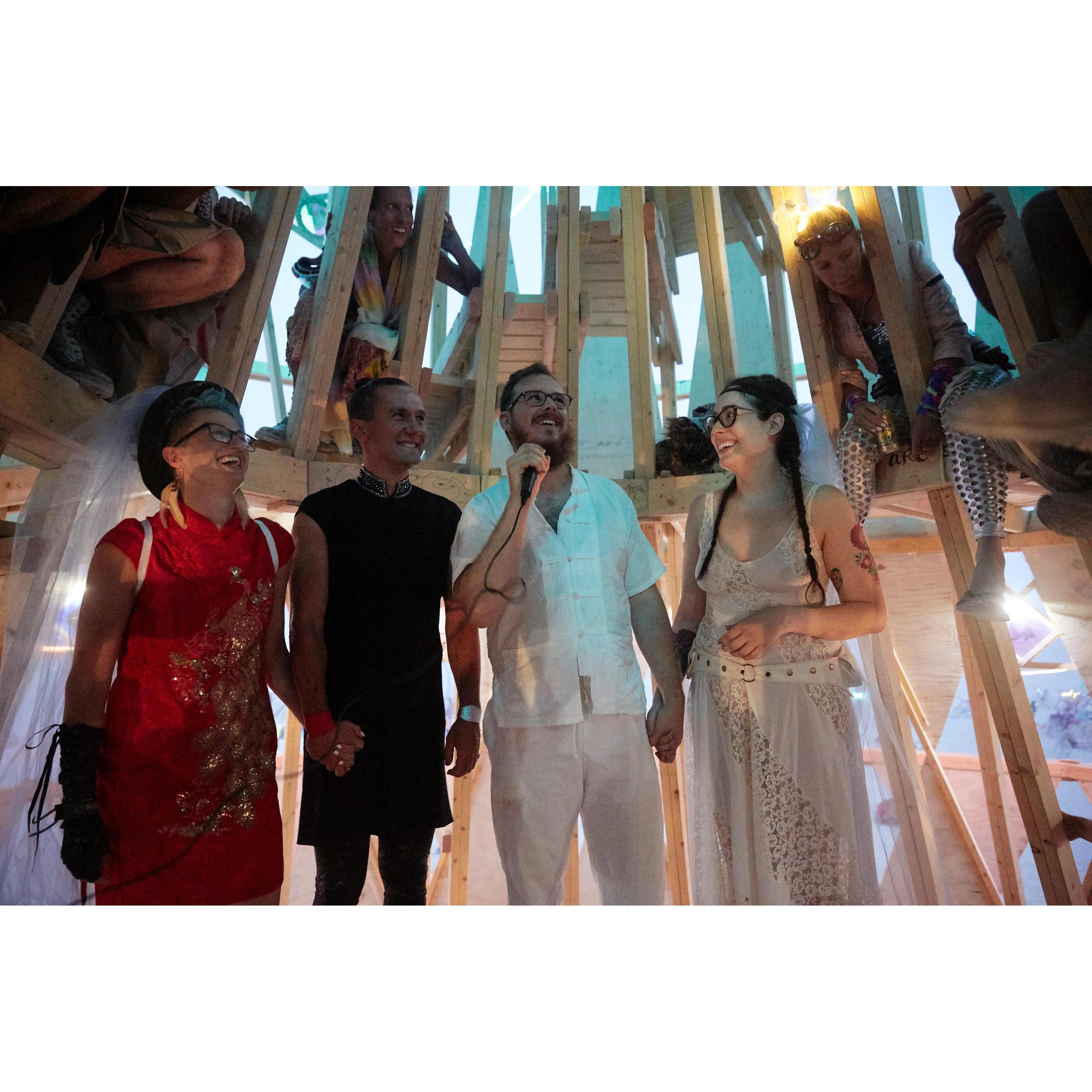 In which we celebrated (unofficially) our Burning Man union.