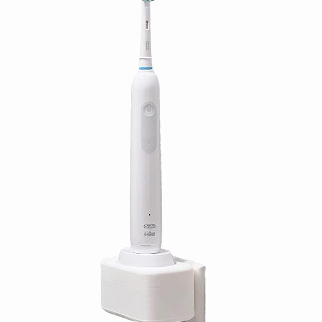Burd - Electric Oral-B Tooth Brush Wall/Outlet Holder/Mount/Cord Organizer (Charger not Included), White