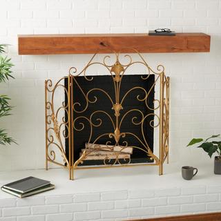 Scroll Foldable 3-Panel Living Room Fireplace Screen
