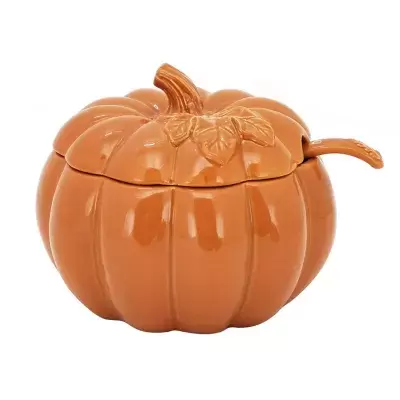 pumpkin serving bowl with ladle