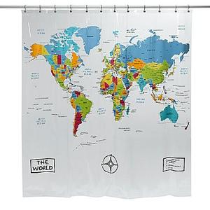 The World Vinyl Shower Curtain